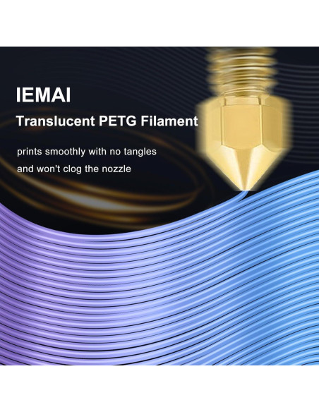 Filamento PETG IEMAI 1.75mm Gradiente Azul a Púrpura 1kg