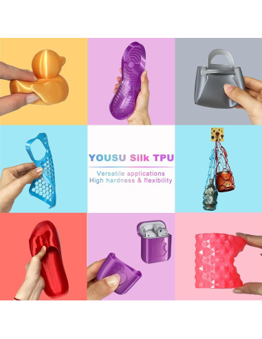 Filamento TPU de Seda YOUSU 1.75mm 95A 4x250g Brillante