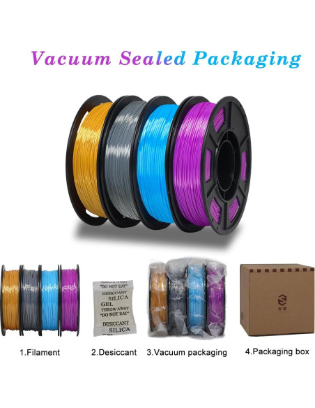 Filamento TPU de Seda YOUSU 1.75mm 95A 4x250g Brillante