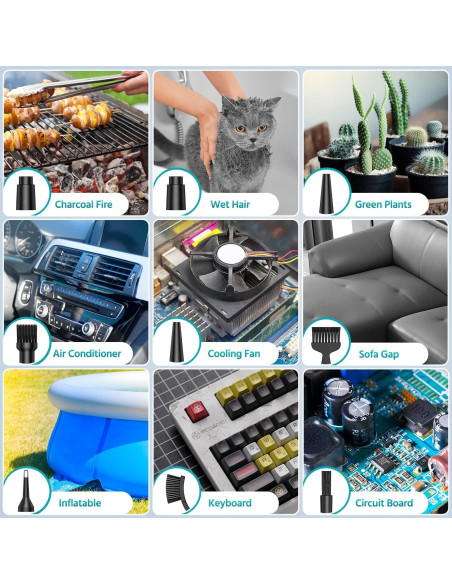 Soplador de aire COMOBELIEF 120000RPM 3 velocidades recargable