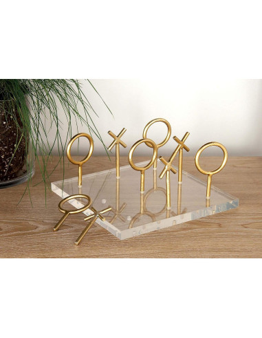 Juego de Tic Tac Toe Dorado CosmoLiving 20 cm x 20 cm