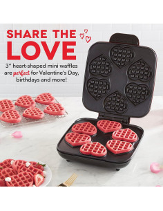 DASH Mini Waffle Maker 6 Corazones 7,62 cm Antiadherente 2