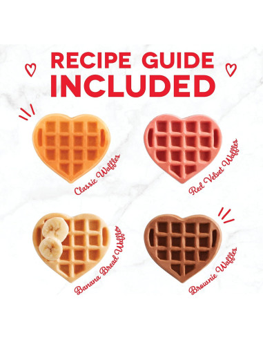 DASH Mini Waffle Maker 6 Corazones 7,62 cm Antiadherente