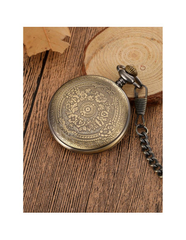 Reloj de bolsillo vintage Mudder con cadena y números romanos