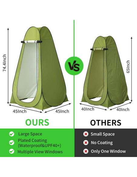 Tienda de Ducha Portátil JEAWIWI 188 cm Camping Playa