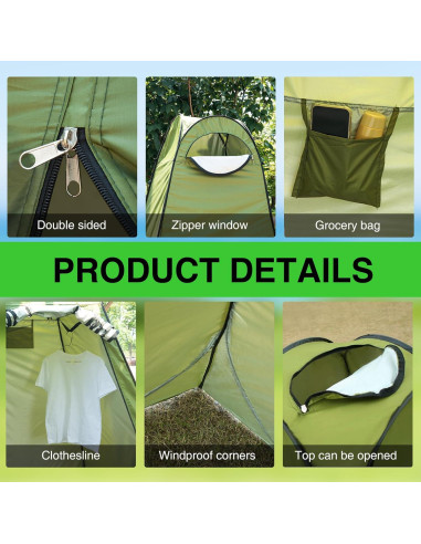 Tienda de Ducha Portátil JEAWIWI 188 cm Camping Playa