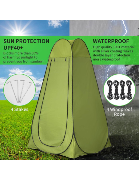 Tienda de Ducha Portátil JEAWIWI 188 cm Camping Playa