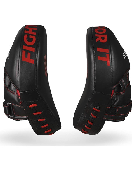 Sanabul Mitts de Boxeo Curvos para Entrenamiento - Negro/Rojo