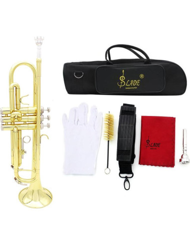 Trompeta Bb Latón NJE1593589103207TI con Boquilla y Guantes