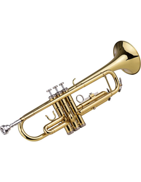 Trompeta Bb Latón NJE1593589103207TI con Boquilla y Guantes