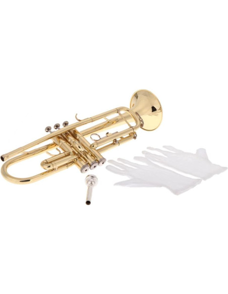 Trompeta Bb Latón NJE1593589103207TI con Boquilla y Guantes