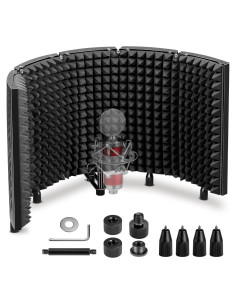 CAHAYA Escudo Aislante de Micrófono Plegable con Adaptador