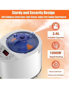 Sauna Portátil Bsdonte SN-A con Vaporizador 1000W y Silla 2