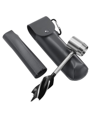 Barrena Manual YEHUARIS para Bushcraft con Funda Gris