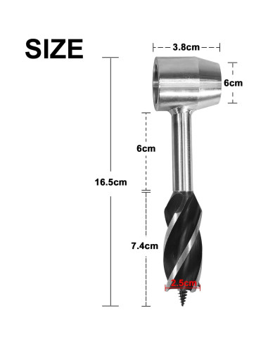 Barrena Manual YEHUARIS para Bushcraft con Funda Gris