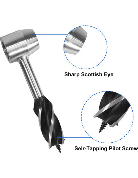 Barrena Manual YEHUARIS para Bushcraft con Funda Gris