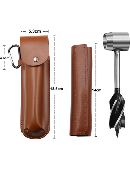 Barrena Manual YEHUARIS para Bushcraft con Funda Gris