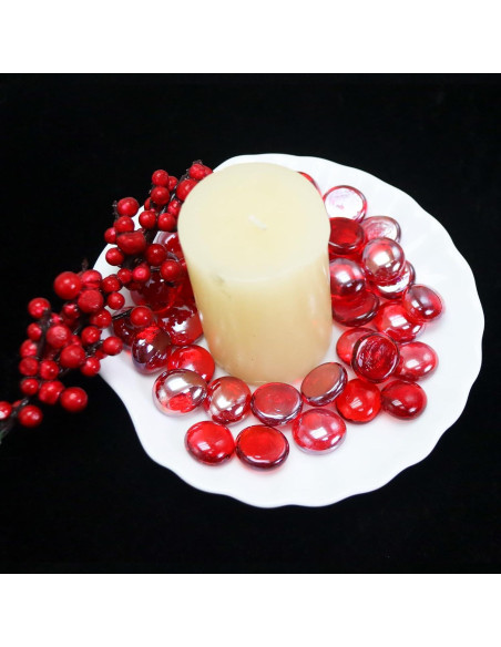 Perlas de Vidrio Rojo Ausluru 2,27 kg para Decoración