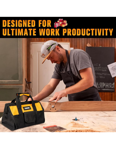 Bolsa de herramientas EWORK EK-12BAG 33x17x22cm 3 bolsillos