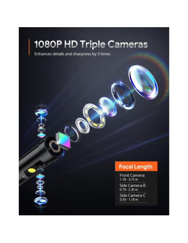 Borescope DEPSTECH DS580, Cámara Inspección 5" HD 1080P