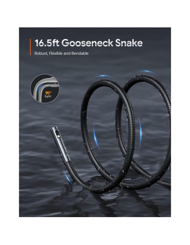 Borescope DEPSTECH DS580, Cámara Inspección 5" HD 1080P