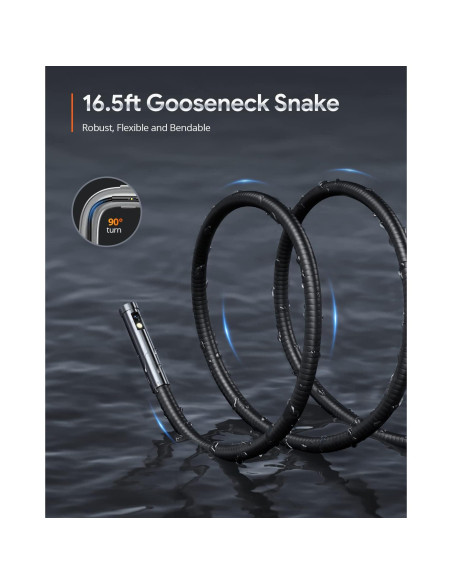 Borescope DEPSTECH DS580, Cámara Inspección 5" HD 1080P