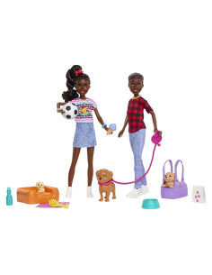 Barbie Dos en Dos - Muñecas Gemelos Jackson y Jayla con Cachorros y Accesorios