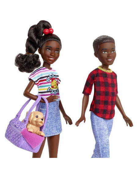 Barbie Dos en Dos - Muñecas Gemelos Jackson y Jayla con Cachorros y Accesorios