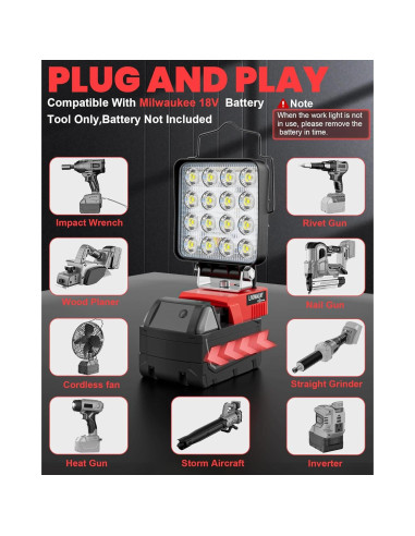 Luz de Trabajo LED Portátil LIVOWALNY 70W 7000LM USB