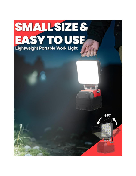 Luz de Trabajo LED Portátil LIVOWALNY 70W 7000LM USB