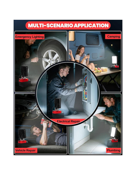 Luz de Trabajo LED Portátil LIVOWALNY 70W 7000LM USB