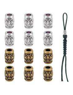 Perlas de Paracord NBEADS 12 Pcs Aleación Vintage 16.5mm