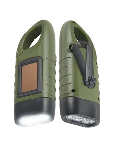 Linterna Solar Manivela Simpeak S19 Verde Militar LED