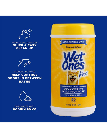 Toallitas Desodorantes Wet Ones para Perros 50 Unidades