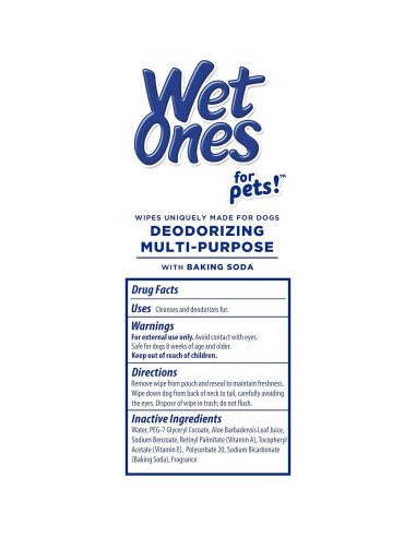 Toallitas Desodorantes Wet Ones para Perros 50 Unidades