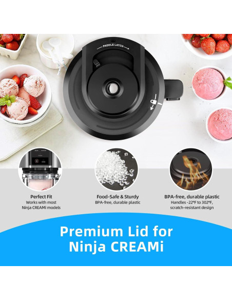 Tapa de Tazón Exterior Kitchests para Ninja CREAMi 0.22 kg
