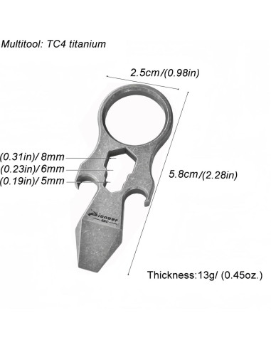 Llave Multi-herramienta Titanio GHY0158A-1 con Abrebotellas