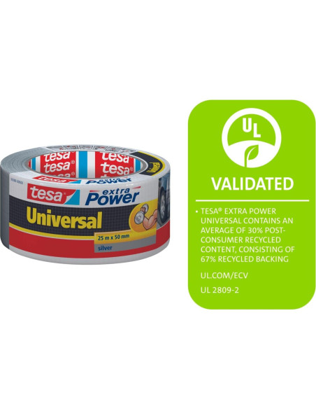 Cinta Duct tesa Extra Power 25m x 5cm Impermeable Gris