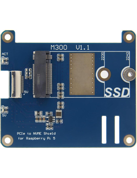 Placa Periférica PCIe M300 para Raspberry Pi 5 - Soporte M.2 NVMe