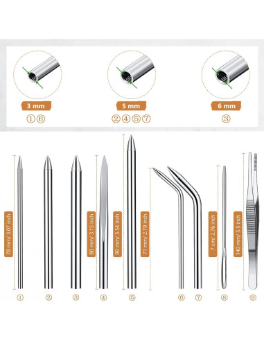 Conjunto de Herramientas Knotter FID Shimeyao 12 Pcs Negro