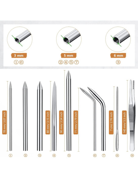 Conjunto de Herramientas Knotter FID Shimeyao 12 Pcs Negro