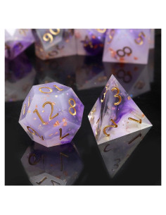 Juego de Dados DND Haxtec 7 Piezas Borde Afilado Resina