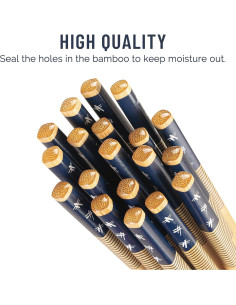 100 Pares de Palillos de Bambú Reutilizables 24 cm LOROTOCO 2