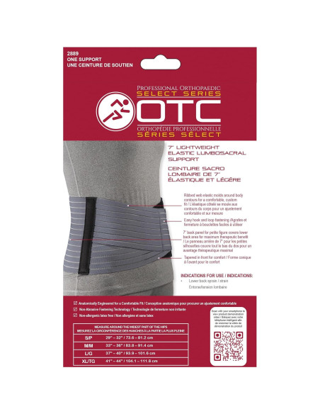 Soporte Lumbosacro OTC 2889 para Mujeres 17.78 cm Gris