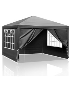 Carpa de Fiesta 10x10 ANTSKU Negra con 4 Paredes Laterales