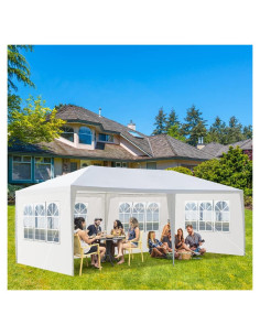 Carpa de Fiesta 10x20m ANTSKU Blanca con 4 Paredes Removibles