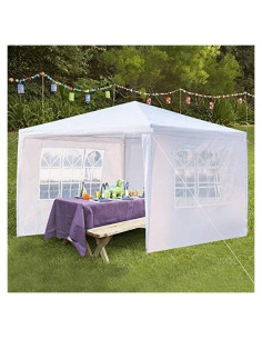 Carpa de Fiesta 3x3m ANTSKU Blanca con 3 Paredes Removibles
