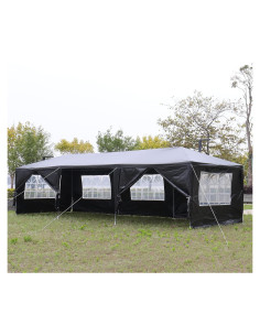 Carpa de Fiesta Exterior 3x9m ANTSKU Negra con Paredes Removibles