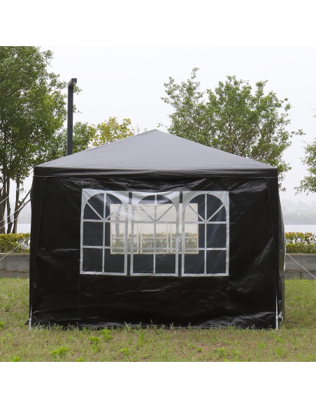 Carpa de Fiesta Exterior 3x9m ANTSKU Negra con Paredes Removibles