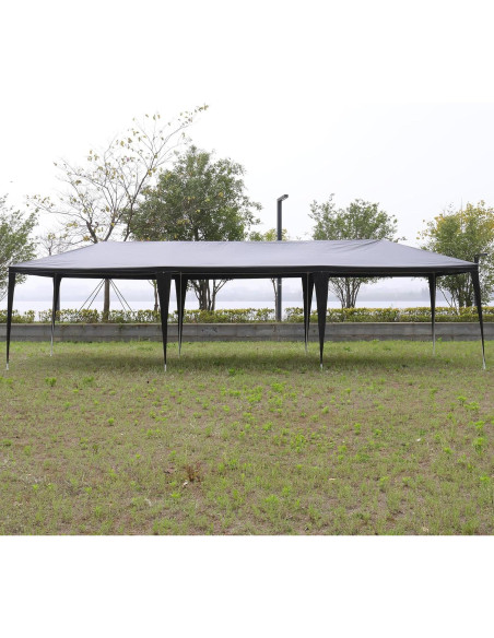 Carpa de Fiesta Exterior 3x9m ANTSKU Negra con Paredes Removibles